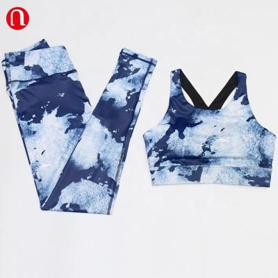 China Luluyun Breathable Gym Clothes Sports Clothing Sublimation Pants Women's 2 Piece Outfit for sale