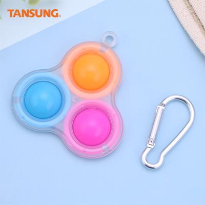 China Colorful Home Fidget Toy Keychain Push Bubble Fidget Toy Fidget Popper Autism Special Sensory Needs Stress Reliever for sale