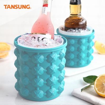 China Viable custom silicone plastic champagne beer wine ice bucket with plastic for sale