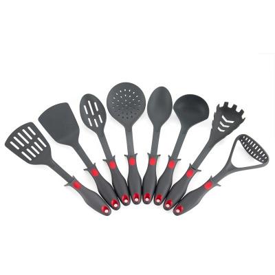 China Sustainable New Design Wholesale 8 PCS Kitchen Cooking Tool Kits Nylon Small Kitchen Utensils With TPR Handle for sale