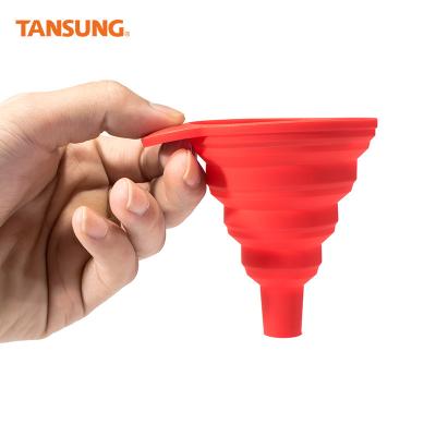 China Custom Kitchen Viable Collapsible Mini Beer Silicone Funnel for Liquid Transfer for sale