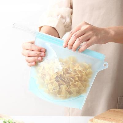 China BPA Free Silicone Food Storage Bag Set Sustainable Reusable Hot Selling Large Zipper for sale