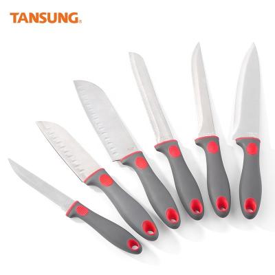 China Sustainable 6 Piece 3cr13 Stainless Steel Kitchen Knife Set For Kitchen Equipment for sale