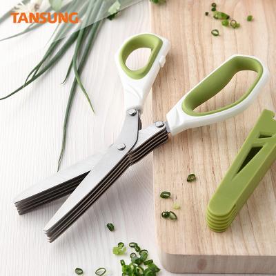 China High Carbon Stainless Steel Blade Custom Food Scissors Shallot For Kitchen High Quality Antirust Scissors for sale