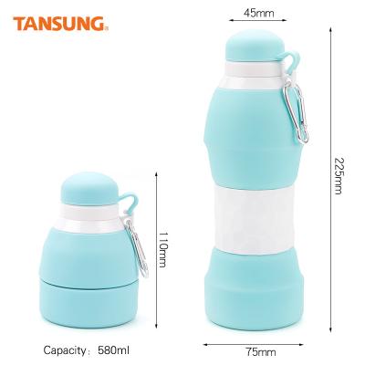 China Heat Resistant Sport Viable Silicone Bottle China Factory Direct Selling Portable Collapsible Outdoor Water Bottle for sale