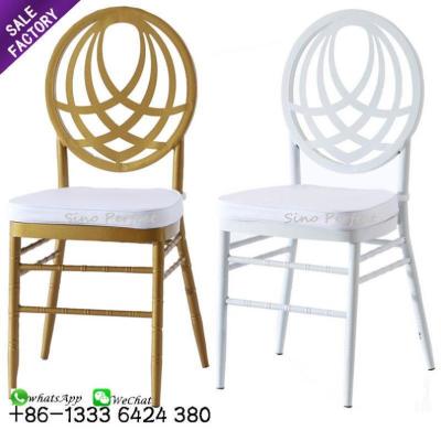 China Modern Wholesale Cheap Modern Gold Stacking Metal Phoenix Round Back Banquet Chairs Wedding for sale