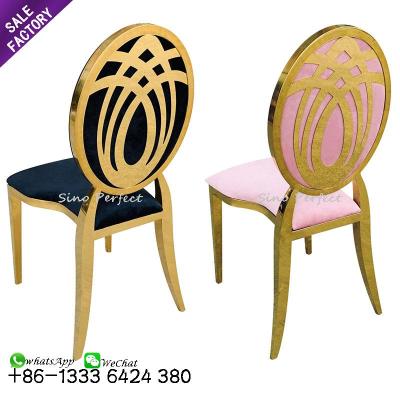 China Contemporary Banquet Event Furniture Stainless Steel Gold Wedding Stackable Chair For Event Wedding Chair for sale