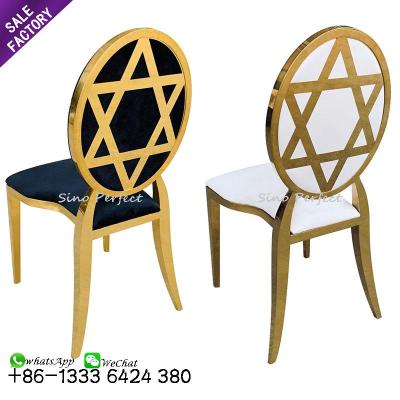 China Contemporary Factory Wholesale Banquet Furniture Hotel Wedding Gold Stainless Steel Dining Chairs With Cushion for sale