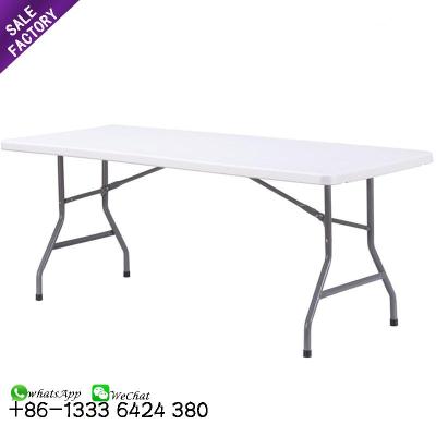 China Contemporary Modern Lightweight White Rectangular Cafe Table 6Ft Restaurant Garden Events Plastic Folding Tables for sale