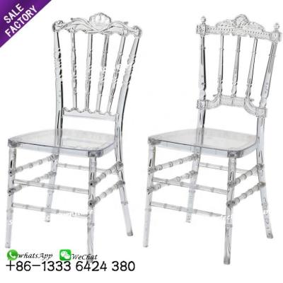 China Napoleon Modern Crystal Wedding Chair Leisure Home Factory Price Supplier Furniture Foshan Plastic Chair for sale