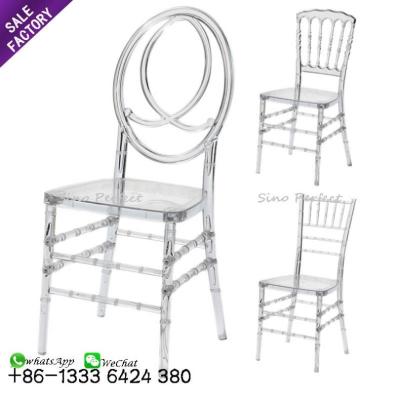 China Stackable stock resin phoenix chivari acrylic crystal clear outdoor wedding chairs for sale