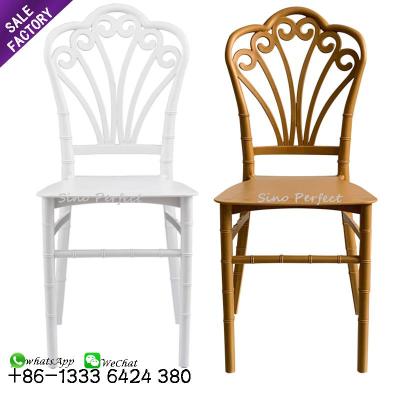 China Modern Hotel Furniture Party Banquet Chair Plastic Event Chairs Wedding Gold White For Event Reception for sale