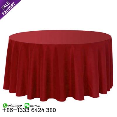 China Wholesale Cheap Oilproof Wedding Dining White Round Plain Linen Table Cover Cloth Embroidery For Party for sale