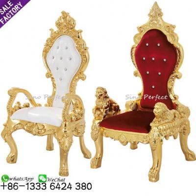 China Wholesale Modern Luxury High Back Gold White Royal Throne Chairs King Wedding Queen Luxury for sale