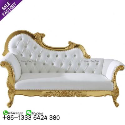 China Cheap Modern Gold White Leather Pedicure Cut Out Royal King Throne High Back Event Chair For Wedding for sale