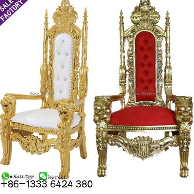 China Red Gold Modern Wholesale Pedicure Fabric Royal Banquet Wedding Sofa Chair Furniture Set for sale