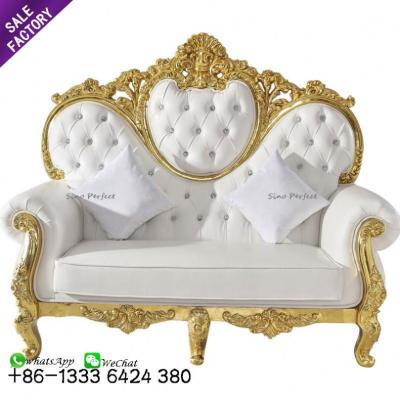 China Modern Luxury Royal Wedding King For Bride And Throne Chairs Leather Back High Groom Supply Modern for sale