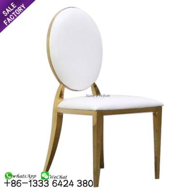 China PANEL wholesale price event decoration golden wedding dining chairs stainless steel for recption for sale