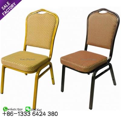 China Guangzhou Contemporary Modern Luxury Metal Gold Hotel Wedding Banquet Stackable Chair For Dining Hall for sale