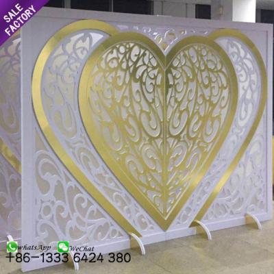 China Wedding Supplies Macrame Wedding Acrylic Stand Wall Panel Frames Backdrop Stage With Flowers for sale