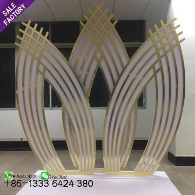 China Wedding Floral Arch Wholesale Wedding Gold Acrylic Stage Decoration Flower Stage Backdrop For Events for sale