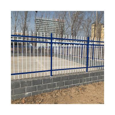 China Easily Assembled Black color 2m zinc steel picket fence panel modern ornamental wrought iron fence and gate for sale