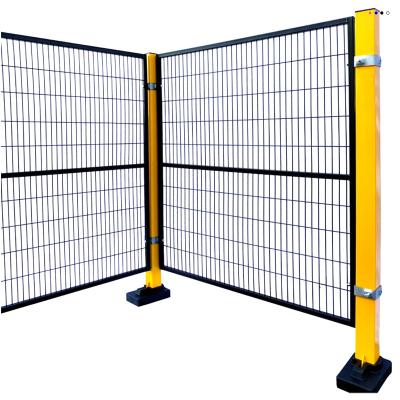 China Easily Assembled PVC coated warehouse separation fence isolated mesh fence with sliding doors steel robot safety fence for sale