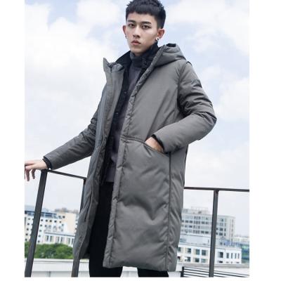 China 2019 Winter New Design Men'S Breathable Coat Down Over The Knee Long Hood Hooded Thin Coat for sale