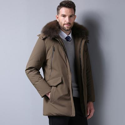 China Men's Anti-Shrink Down Style Men's Long Coat Jacket Fur Collar Winter Coat for sale