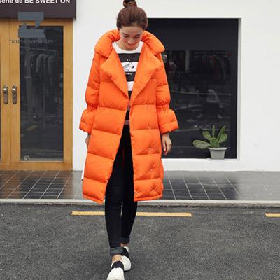 China Custom Maternity Fashion Long Women Feather Fashion Down Coat for sale