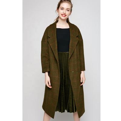 China 2019 New Winter Anti-shrink Women's Plaid Straight In Long Woolen Coat for sale