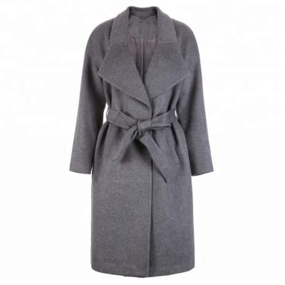 China New Winter Women's Anti-Shrink Long Sleeve Collar Right Shoulder Woolen Coat for sale