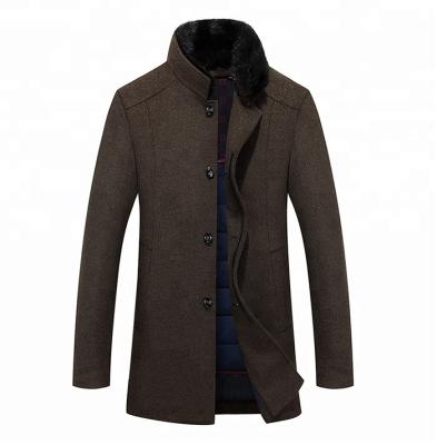 China Mature Western Men Tan Woolen Support Coat Custom Made Fashion Anti-Shrinkage Woolen Coat for sale