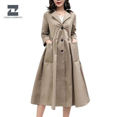 China Women's Ladies Anti-Shrink Long Sleeve Slim Casual Double Breasted Trench Coat Jacket Coat for sale