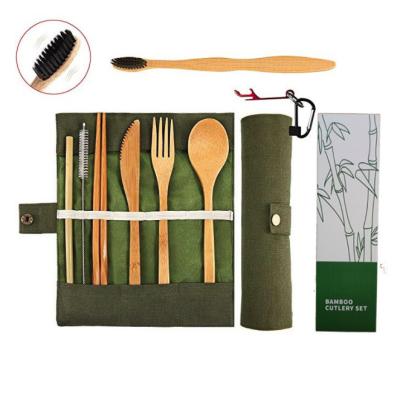 China Bamboo Fiber Cutlery Set Supplier Eco Friendly Washable Reusable Reusable Bamboo Cutlery Set Supplier for sale