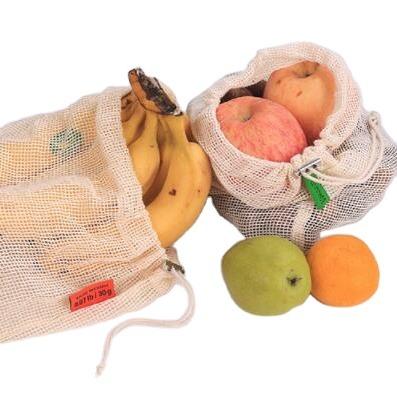 China Sustainable Cotton Mesh Reusable Produce Bags Natural Cotton Mesh Is Biodegradable for sale