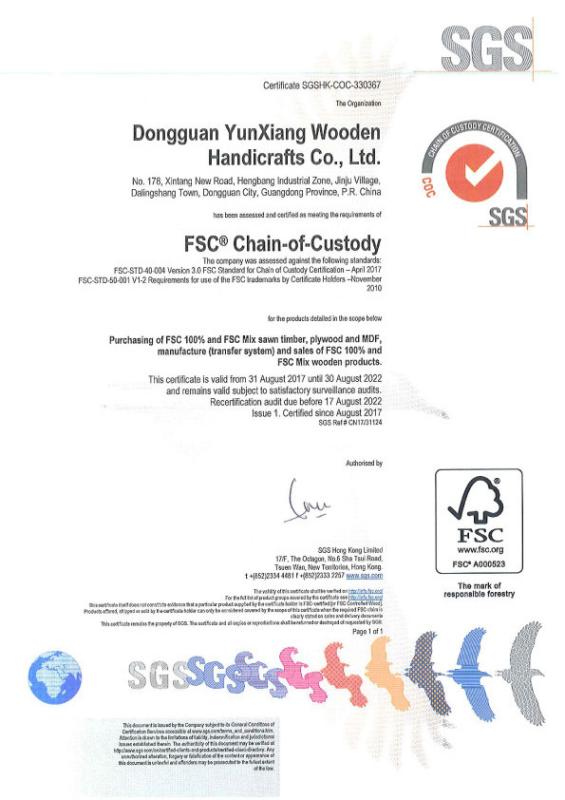 FSC - Xi 'an Zhuyunxiang Wooden Crafts Co., Ltd.