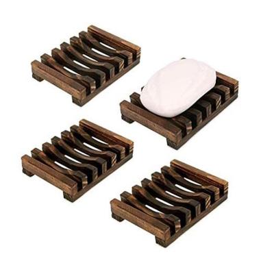 China natural & Health Factory Supply Rustic Burnt Soap Dish Rack Soap Rack Solid Wood Bathroom for sale