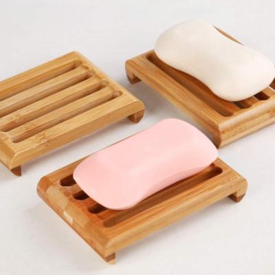 China Factory Wholesale Waterproof Bath Natural Bamboo Wooden Soap Dish Holder For Shower Tray Holder Soap Dish for sale