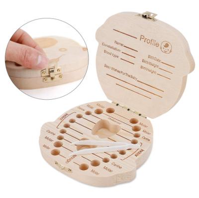 China China Hot Selling Fairy Milk Tooth Box Souvenir For Boys Wooden Tooth Holder For Kids Baby Shower Birthday Gift for sale