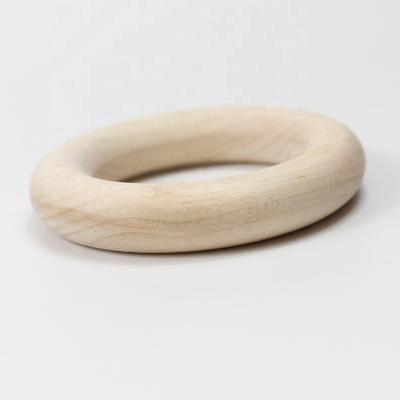 China Wholesale Eco-Friendly 100% Organic Beech Wooden Baby Teether Ring Toy Wood Teether for sale