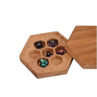 China China factory wholesale high quality hexagonal wooden die storage case with magnetic cover for sale