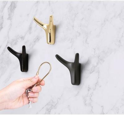 China Modern Wall Recessed Clothes Hang Decorative Zinc Alloy Metal Hooks For Strong Hanger for sale