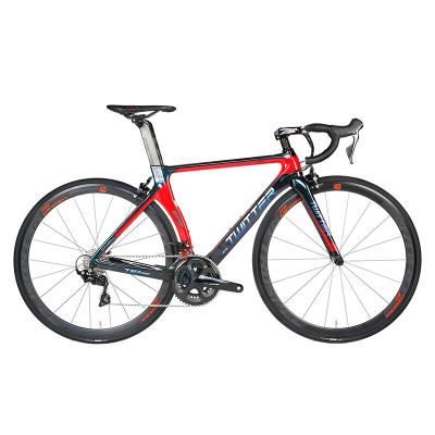 China Newest Design 700c Carbon Fiber Road Bike 105/R7000-22S C Brake Mounted Bicycle Holographic Color Gravel Bike for sale