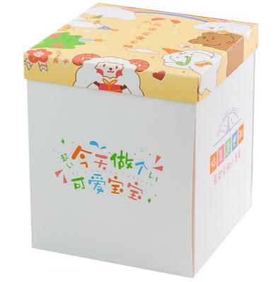 China Recyclable Cute Birthday Surprise Cake Box Model Printing Explosion Surprise Gift Box Baking Portable Cake Gift Box YGH-003 for sale