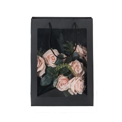 China YGP-2968 Recyclable Transparent Red Single Bag Gift Recyclable Red Transparent Single Bag Flower Valentine's Day Bottom Net Handbag Flower Vertical Paper Bag YGP-2968 for sale