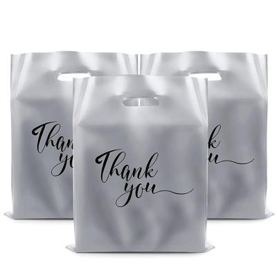 China Disposable Tote Bags Handles Mall Shopping Clothing Plastic Bags High End Gift Bags C-024 for sale