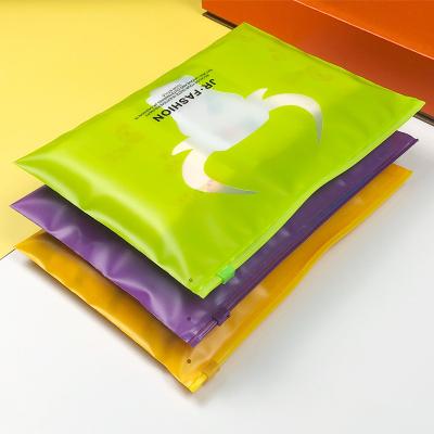 China Safety Color Thickened Square Plastic EVA Frosted Zipper Bag Summer Underwear Drops T-shirt Clothing Packaging Bag Wholesale for sale