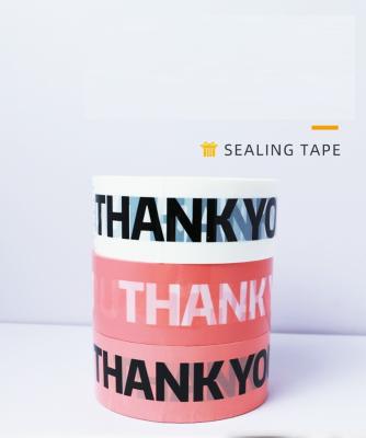 China Business& Shopping Customize Warning Sealing Tape Thank You Printing Cute Cartoon Pink Sealing Tape C-004 for sale