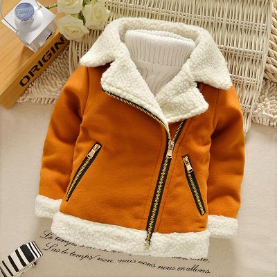 China Baby Clothing 0-5-year-old Woolen collar zipper lamb wool autumn and winter baby clothes warm children's jacket for sale